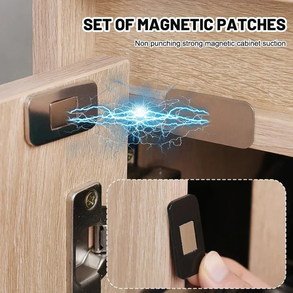 Magnetic Cabinet Catches 1/5set Adhesive Invisible Magnets Latches Closet Door Catch Wardrobe Cupboard Door Closer Hardware