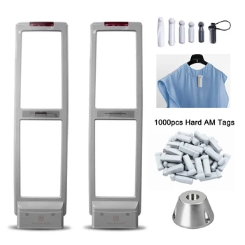 EAS 58KHZ AM Retail Security Anti-theft Antenna Gate EAS System Anti-shoplifting Device with 1000PCS Tags Kit for Clothing Shop 1