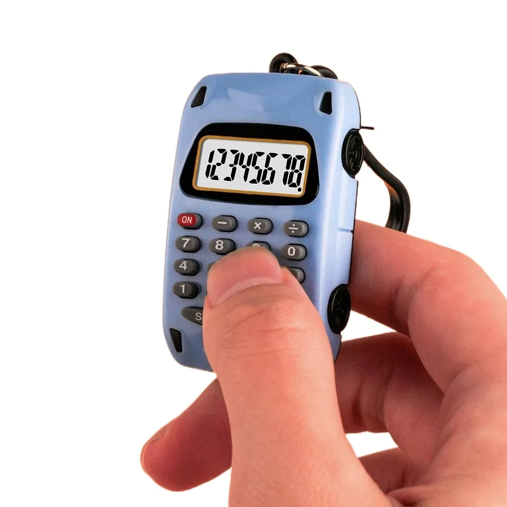 آلة حاسبة إلكترونية صغيرة محمولة متعددة الوظائف مكونة من 8 أرقام وسلسلة مفاتيح خفيفة الوزن وآلات حاسبة الجيب الإبداعية للمدرسة