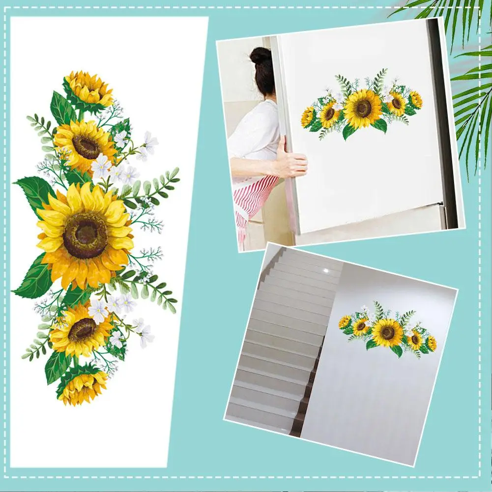 

Christmas Flower Sunflower Wall Stickers European Style Harmless Odorless PVC Quality New Home Safe Year Decoration Wall Hi D7F9