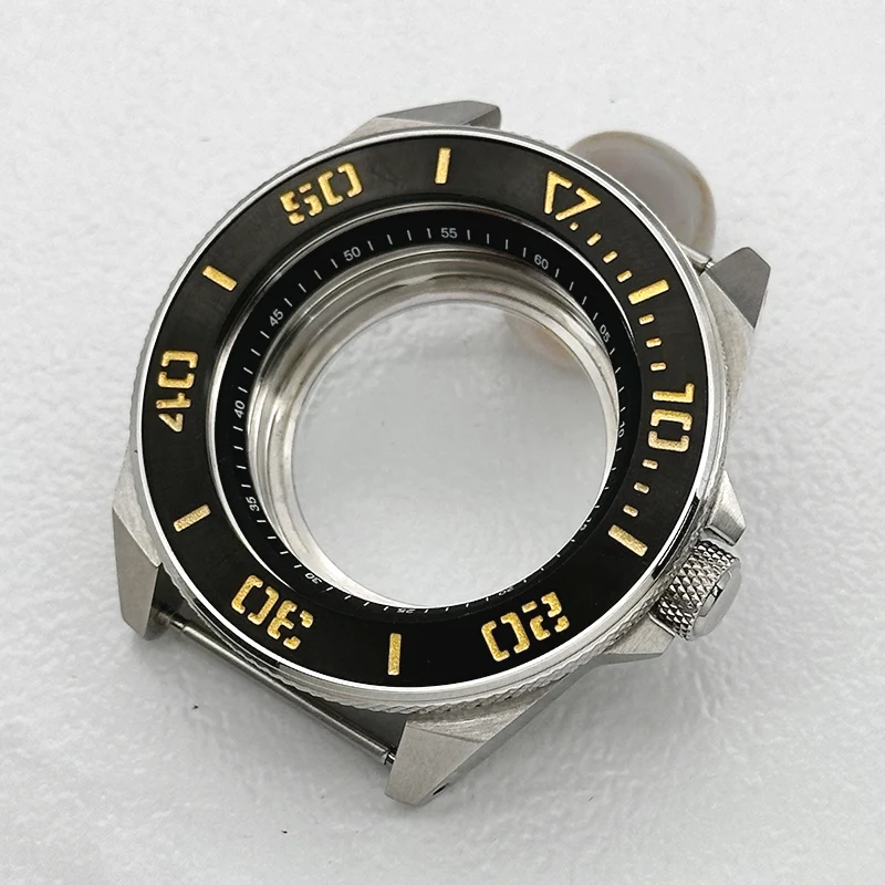 44mm Silbernes King Samurai Uhrengehäuse mit Transparentem Boden, Passend für NH34 NH35 NH38 NH36 4R 7S Uhrwerke, Saphirglas Uhrengehäuse zum Nachrüsten – Detail 9