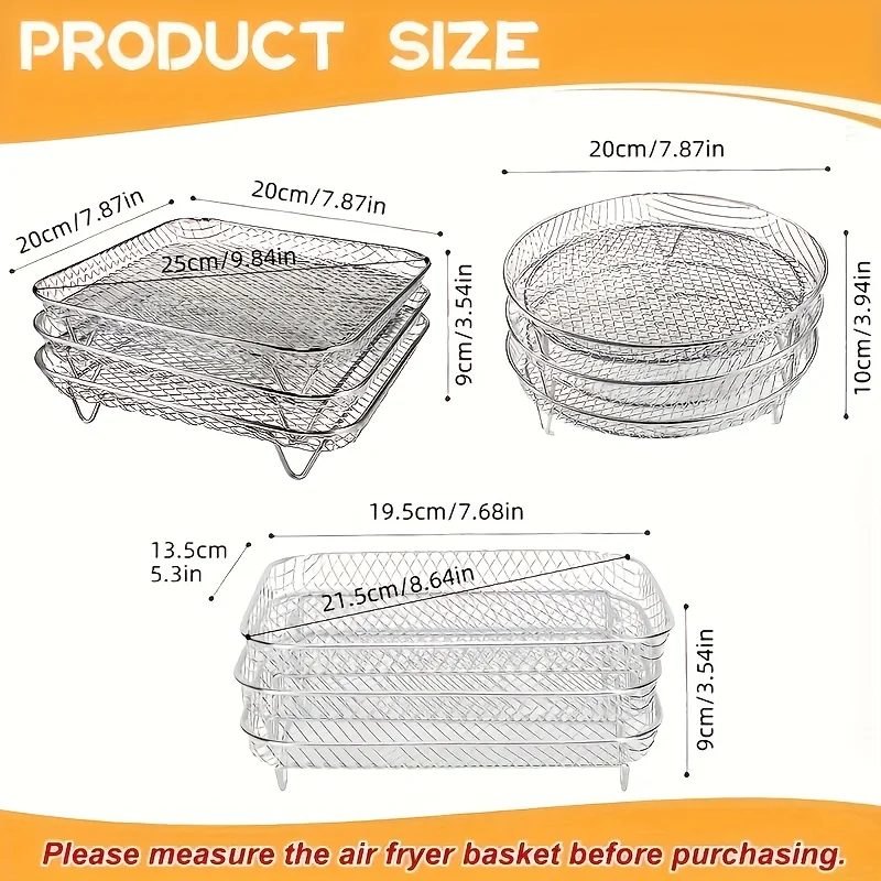 Air Fryer Accessories Multipurpose Grill and Frying Basket Set