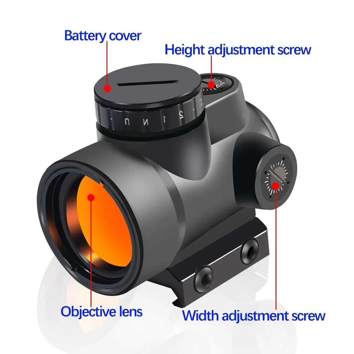 Red Dot Sight Scope Tactical Reflex Sight for Airsoft / Hunting Rifle Scope Adjustable Collimator Weapon Scope for 20mm Rail 4