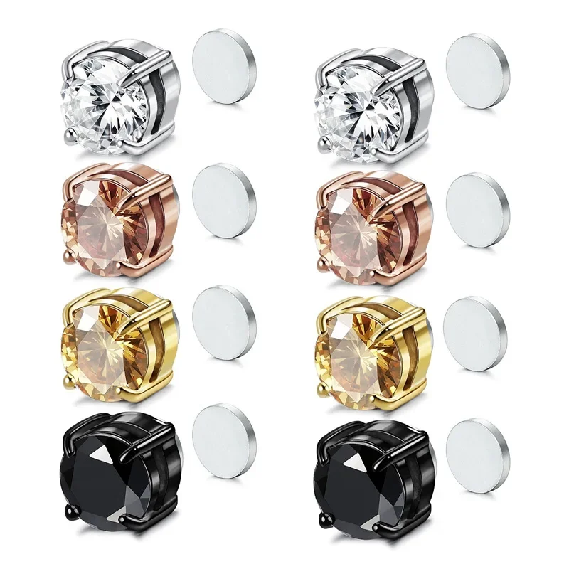 Stud Earrings Crystal Earrings Zircon Clip Earrings Non Piercing Jewelry Gift for Women Men Punk 1PC