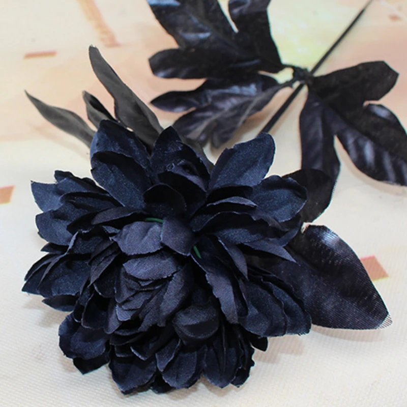 Simulated Dahlia Single Branch Home Decorations Black Room Decor Wedding Artificial Flower flores artificiales para decoración