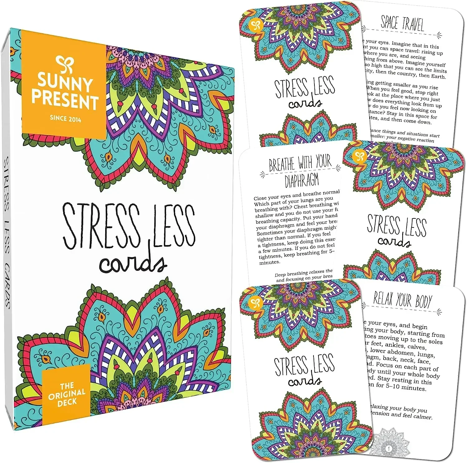 Sunny Present Stress Less Cards -Helps Relieve Stress and Anxiety Christmas Halloween Thanksgiving gifts