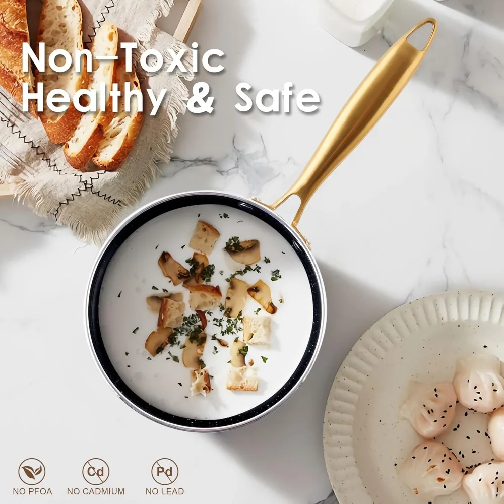 Ceramic Pots and Pans Set - 16PCS Kitchen Cookware Sets Nontsick Non Toxic Cookware Set With Dutch Oven, Frying Pan, Saucepan, S