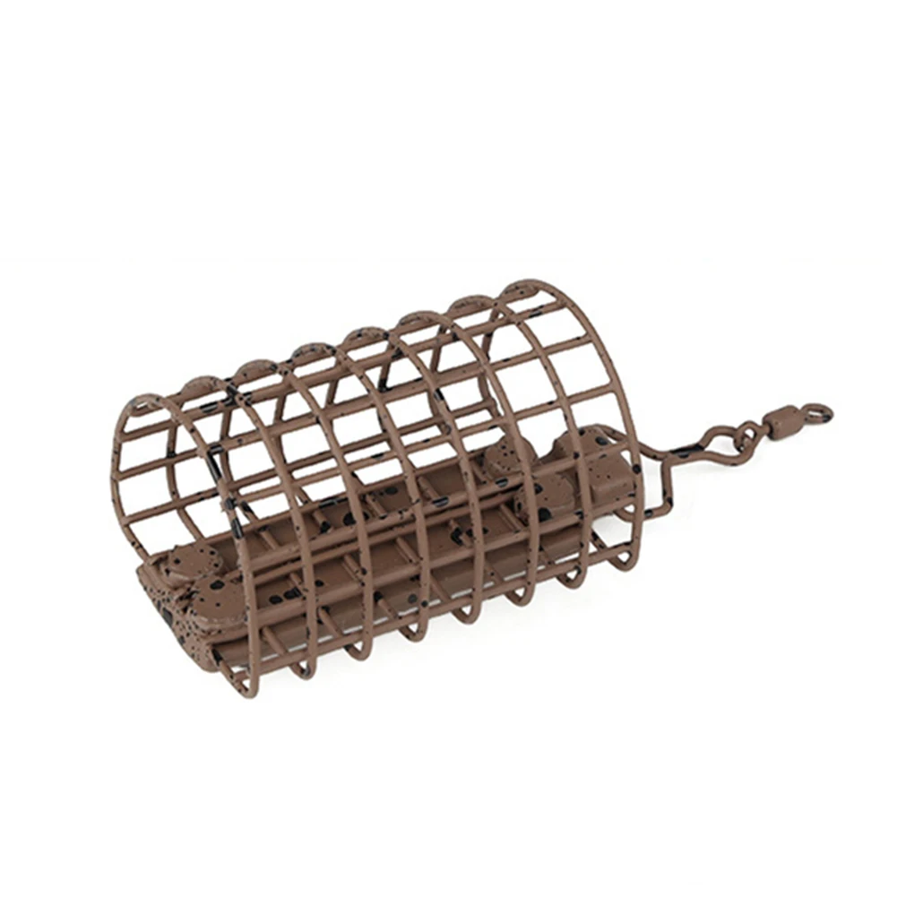 Carp Fishing Cage Nesting Device Feeder 20-60g Lure Cage Feeder Basket  Round Square Metal Swivel Feeders Fish Tackle Accessories
