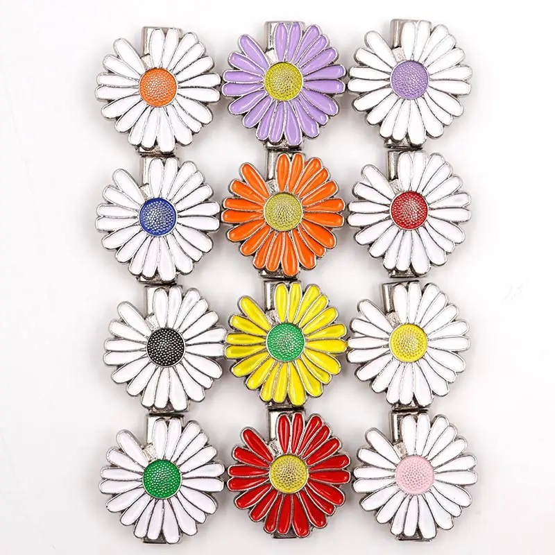 Weiou Lace Lazier Tips 28MM Flat String Flower Ends Pretty Sneaker Metal Aglets Easy Buckles Multicolor Choosing Screw Fixation