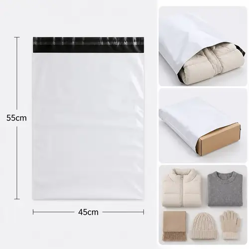 50Pcs White Courier Mailer Bags Packaging Poly Package Plastic Self-Adhesive Mailing Express Bag Envelope Postal Pouch Mailing - Image 17