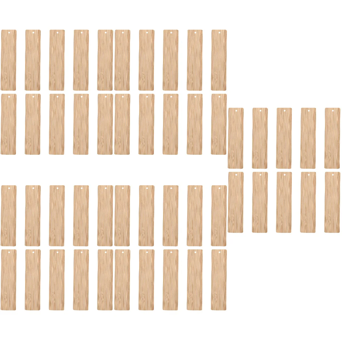 

50 Pcs DIY Bamboo Wood Bookmark Personalized Labels Blank Decoration Chips Kids Presents