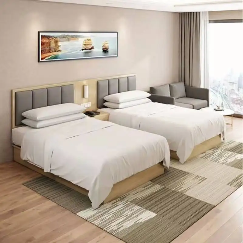 Bedroom Modern Hotel Bed Design Mobile Set Bed Frame Single Simplicity Double Letto Matrimoniale Apartment Bed Furniture