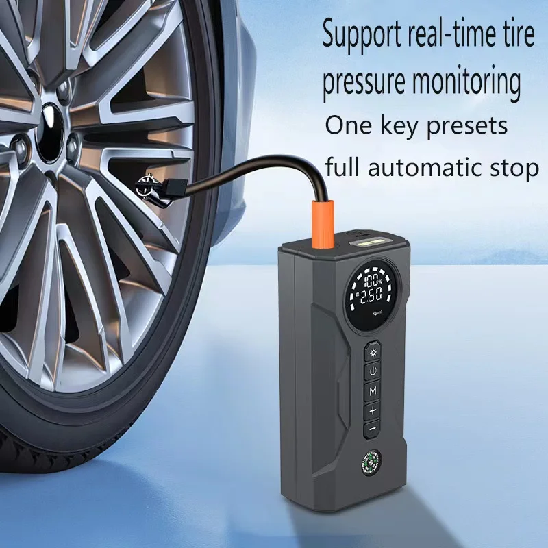 Car emergency starting power supply Large capacity car air pump with electric magic battery mobile charging bank igniter