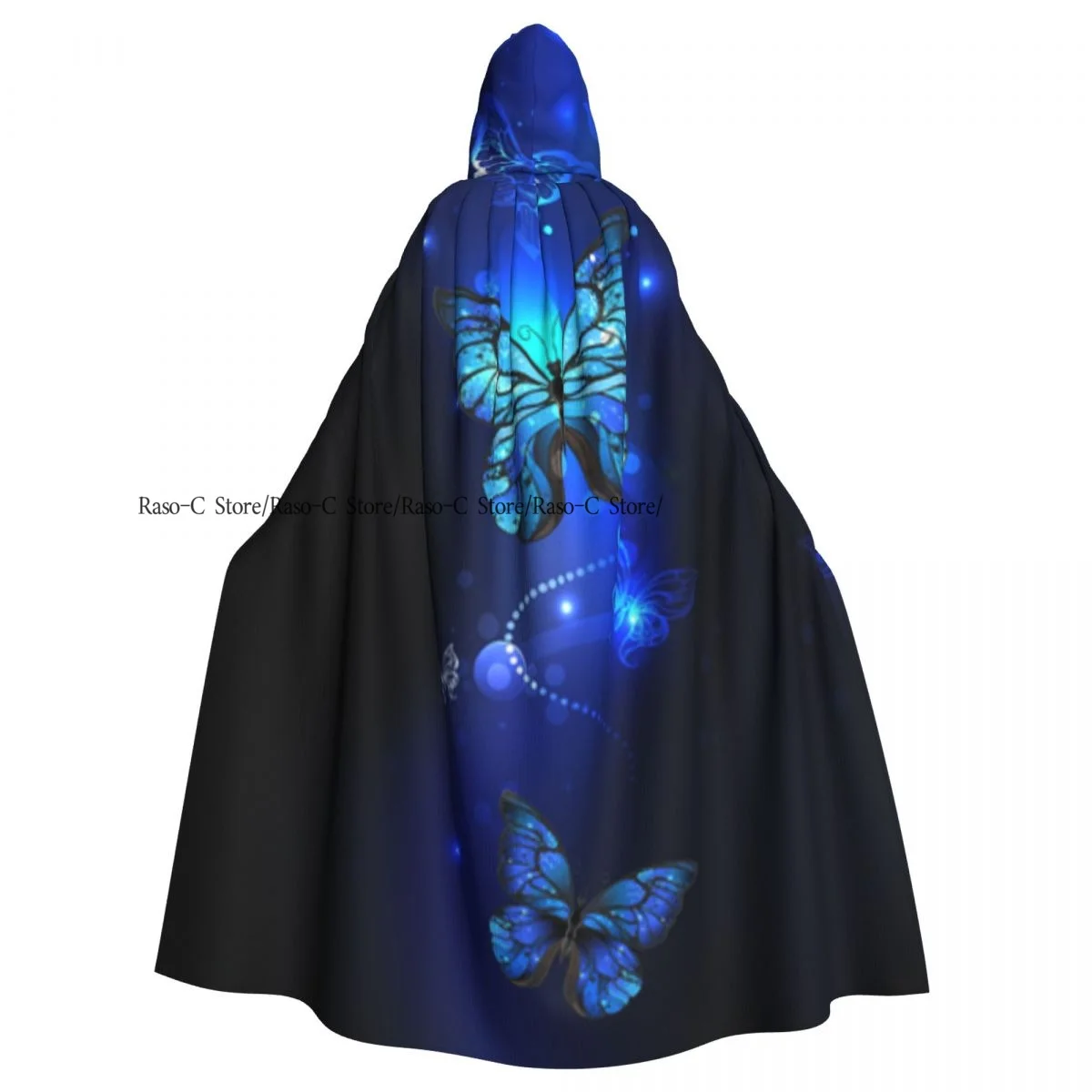 

Long Cape Cloak Fantasy Butterflies Monarch Hooded Cloak Coat Autumn Hoodies