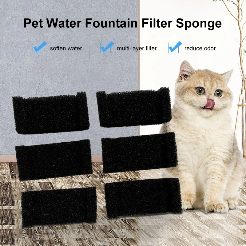 10pcs Pet Drinking Sponge Filter Water Dispenser For Cats And Dogs Healthy Sponge Filter Pet Drinking Fountain Accessories