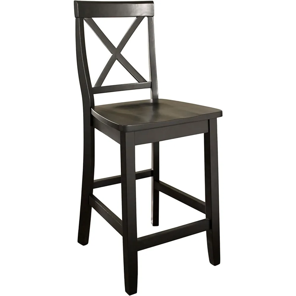 

Crosley Furniture X-Back Bar Stool (Set of 2), 24-inch, Black