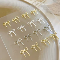 10pcs Bow Deco Nail Art Charm 3D Silver/Gold Bowknot Ribbon Nail Decor Parts DIY Luxury Manicure Accessories 1