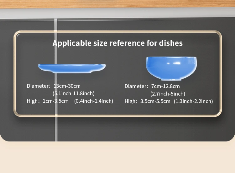 Description Picture 6 of item1pc Dish drying rack Kitchen countetop storage holder with drained board Dish&Bowl&tableware organizer Black White