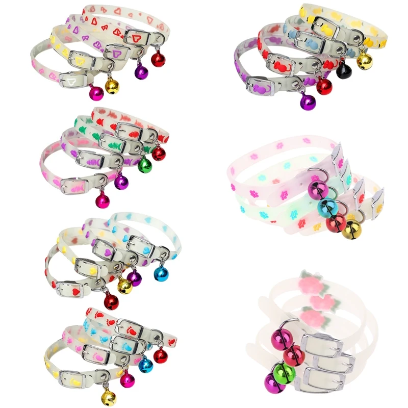 

YYSD Adjustable Necklace Safety Night Walking Glowing Collars Light Luminous Silicone Neck Ring Pet Anti-Lost Supplies