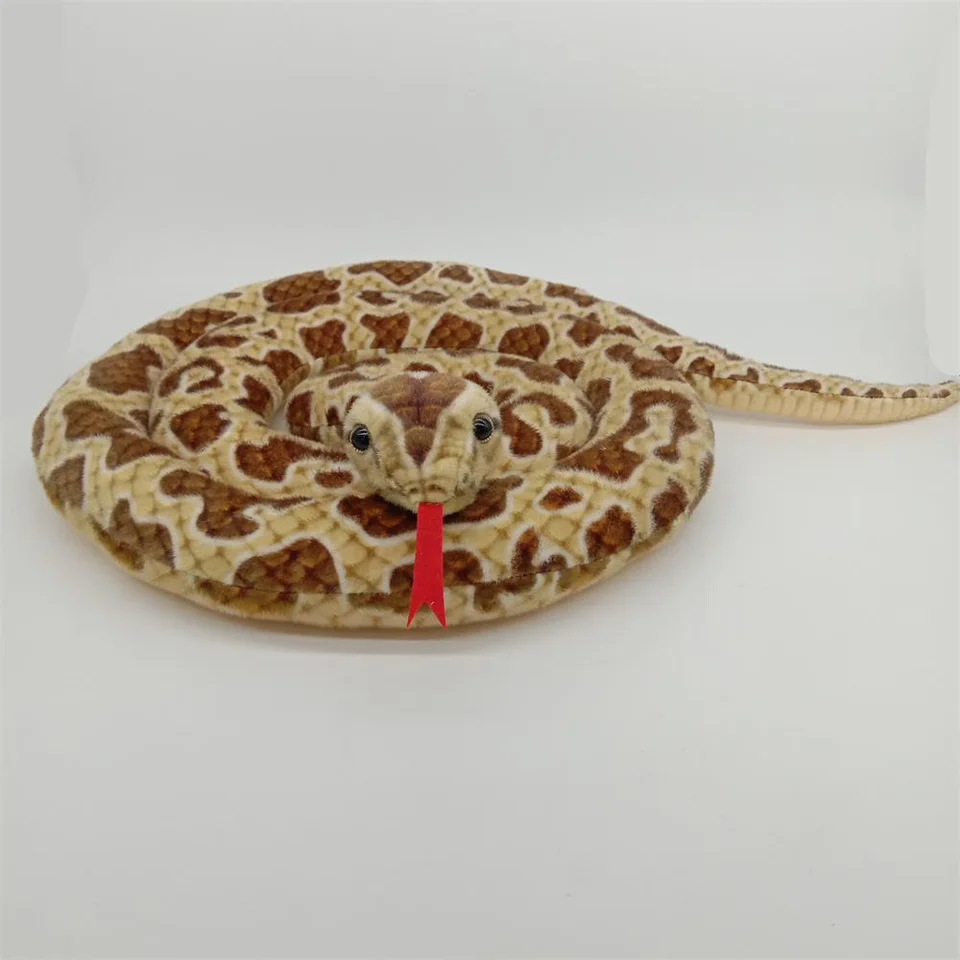 Knuffeldier Cobra slang - zachte pluche stof - donkerbruin