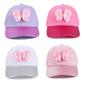 New Summer Baby Visor Cap Baseball Hat for Girls Cartoon Butterfly Travel Baby Baseball Cap Outdoor Children Sun Hat Accessories