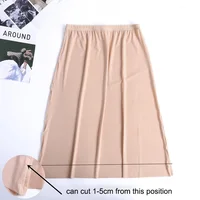 Jupe à bascule grande taille, demi-corps, robe d'été en soie glacée fine, taille haute, élastique, Anti-pénétration, doublure sous-jupe 4
