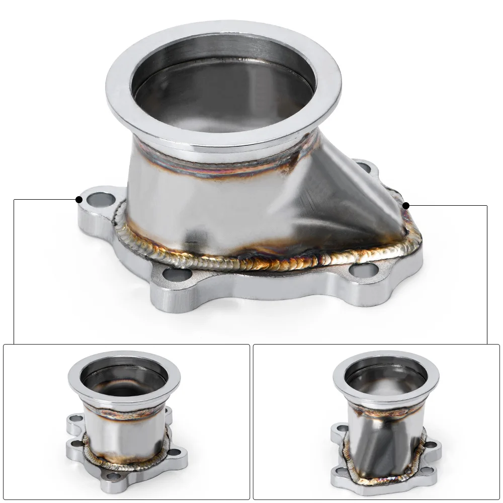Hypertune-Stainless Steel Adapter for T25 T28 GT25 GT28 2.5" 63mm V-band Clamp Flange Turbo Down Pipe Adapter HT4833