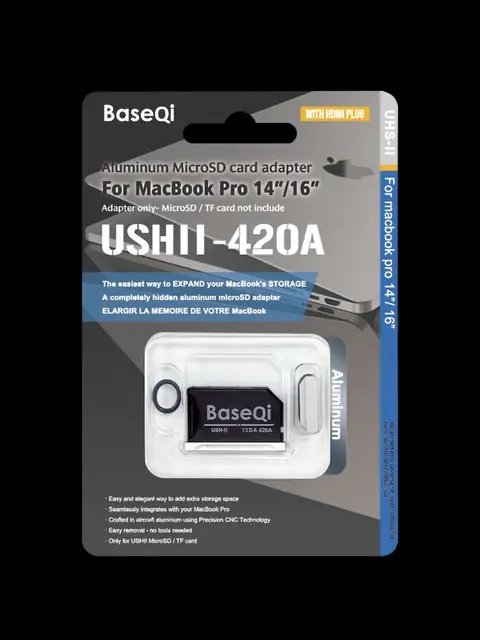 Adattatore Micro SD Baseqi In Alluminio Per Dell XPS 13 - A Filo, Nessuna Sporgenza, Senza Attrezzi