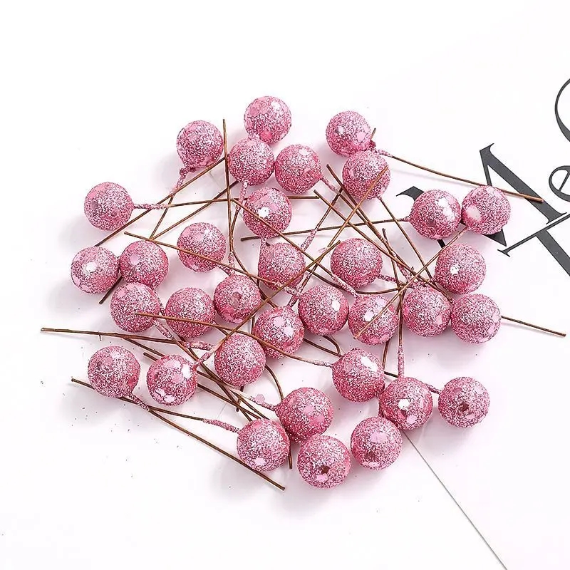 50/100pcs Mini Beeren künstliche Blumen Weihnachts dekorationen gefälschte Beere für Wohnkultur DIY Handwerk Girlande Geschenk box Zubehör – Detail 8