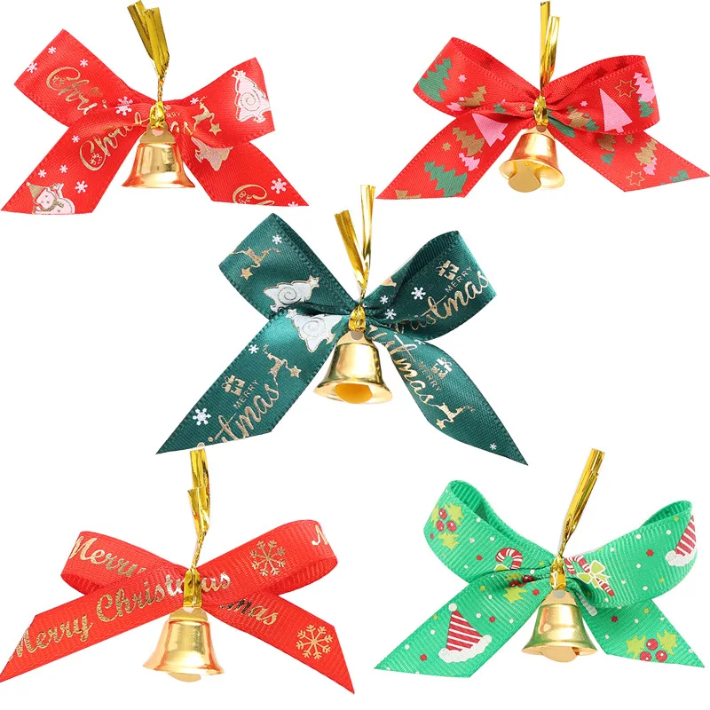 

Christmas Bells Colorful Craft Small Bell Holiday Party Decoration Tree Ornaments Glitter with Crafts Styles Xmas Bow Gold Decor