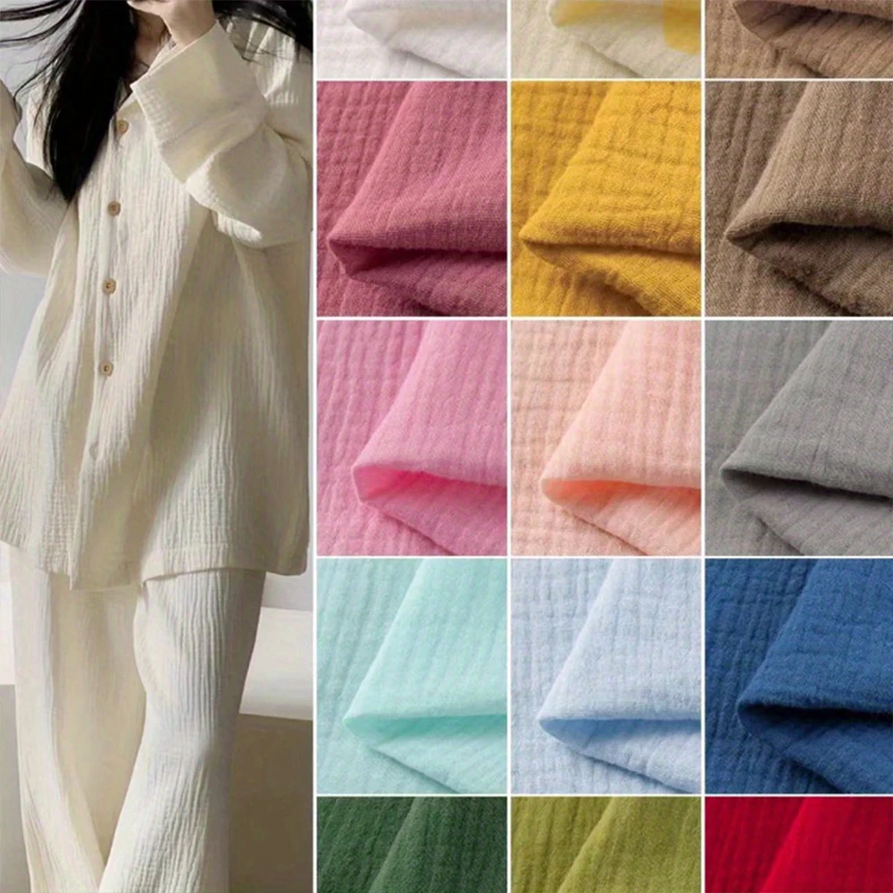 Elegant Double Layer Gauze Cotton Fabric for Table Runners and Decor