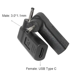Universal Laptop Power Adapter Connector - USB-C Female to Male Jack Converter (3.0-1.1mm)