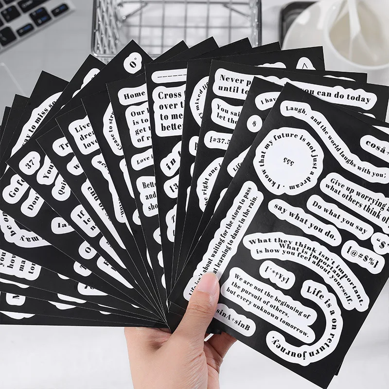 4pcs Creativ Text Stickers for Scrapbooking DIY Diary Memo Student Junk ...