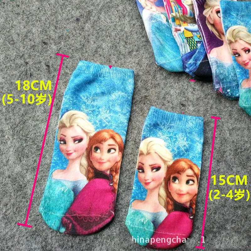 1 pair Disney Frozen Cartoon Minnie Elsa Cotton Socks Short Socks Children Girls Princess Socks Christmas Birthday Gifts 5