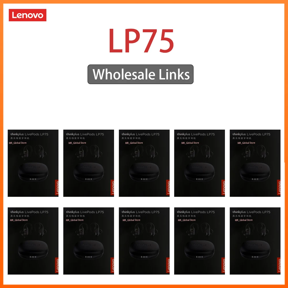 Lenovo LP75 5PCS 10PCS Bluetooth Earphones Sports Wireless Headphones ...