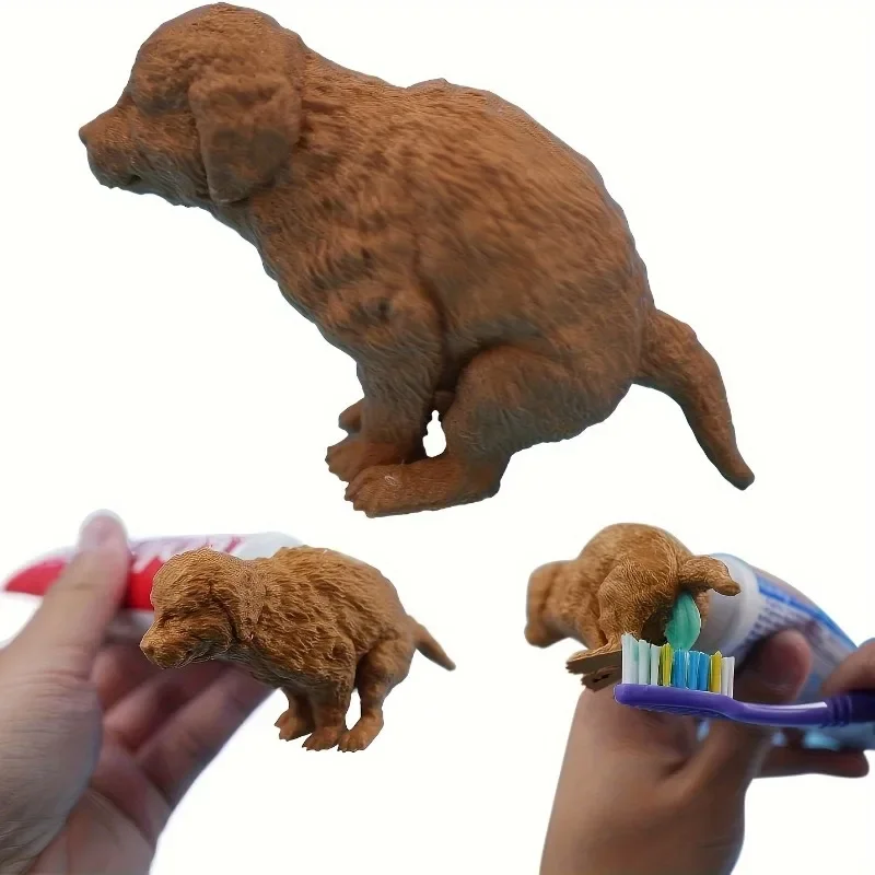 Creative 3D Printing Puppy Poop Toothpaste Dispenser Funny Dog Ass Toothpaste Cover Puppy Toothpaste Cover Dog Fan Gift 2