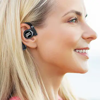 Over Ear Buds Wireless Digital Display Left Ear Single LED Headphones Women Men Entertainment Electronics With All Day Comfort 3