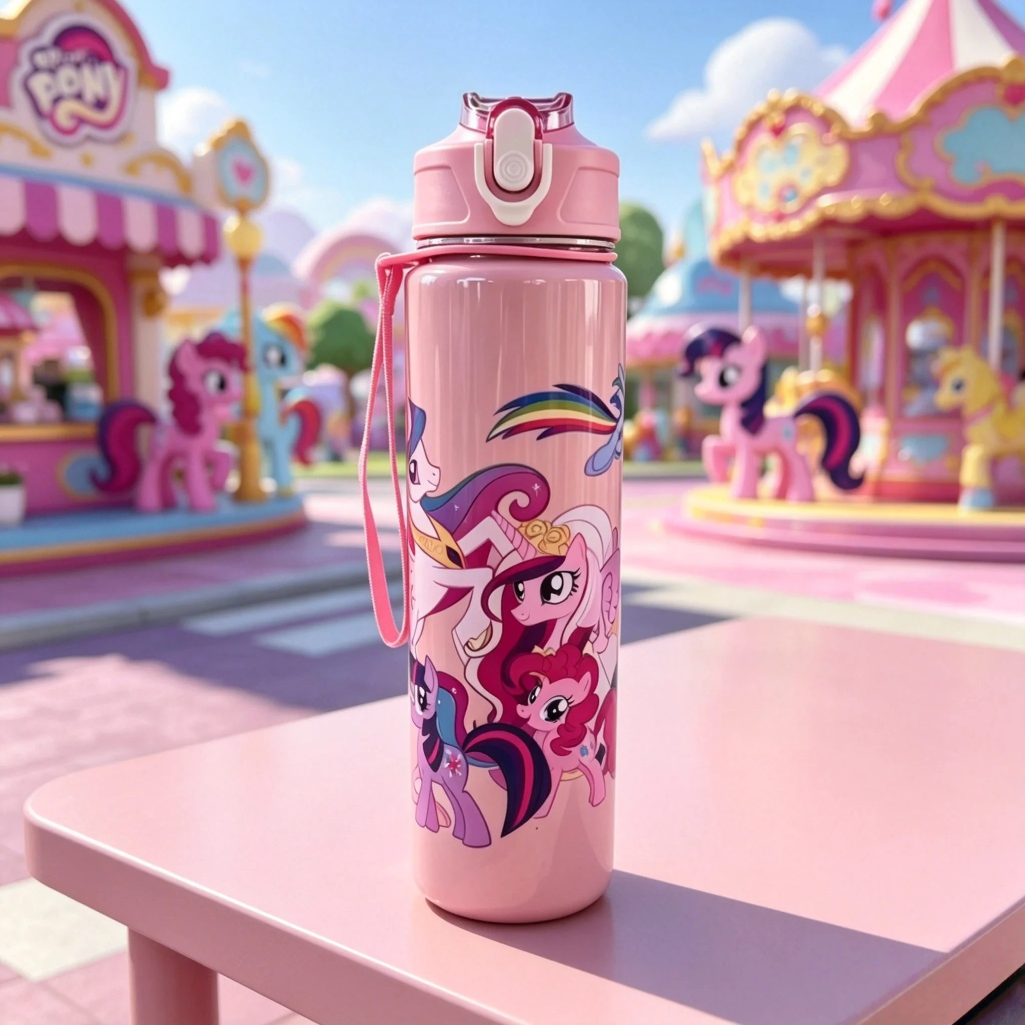Charming Pony-Printed Leakproof Reusable Water Bottle – Durable, High-Grade & Lightweight