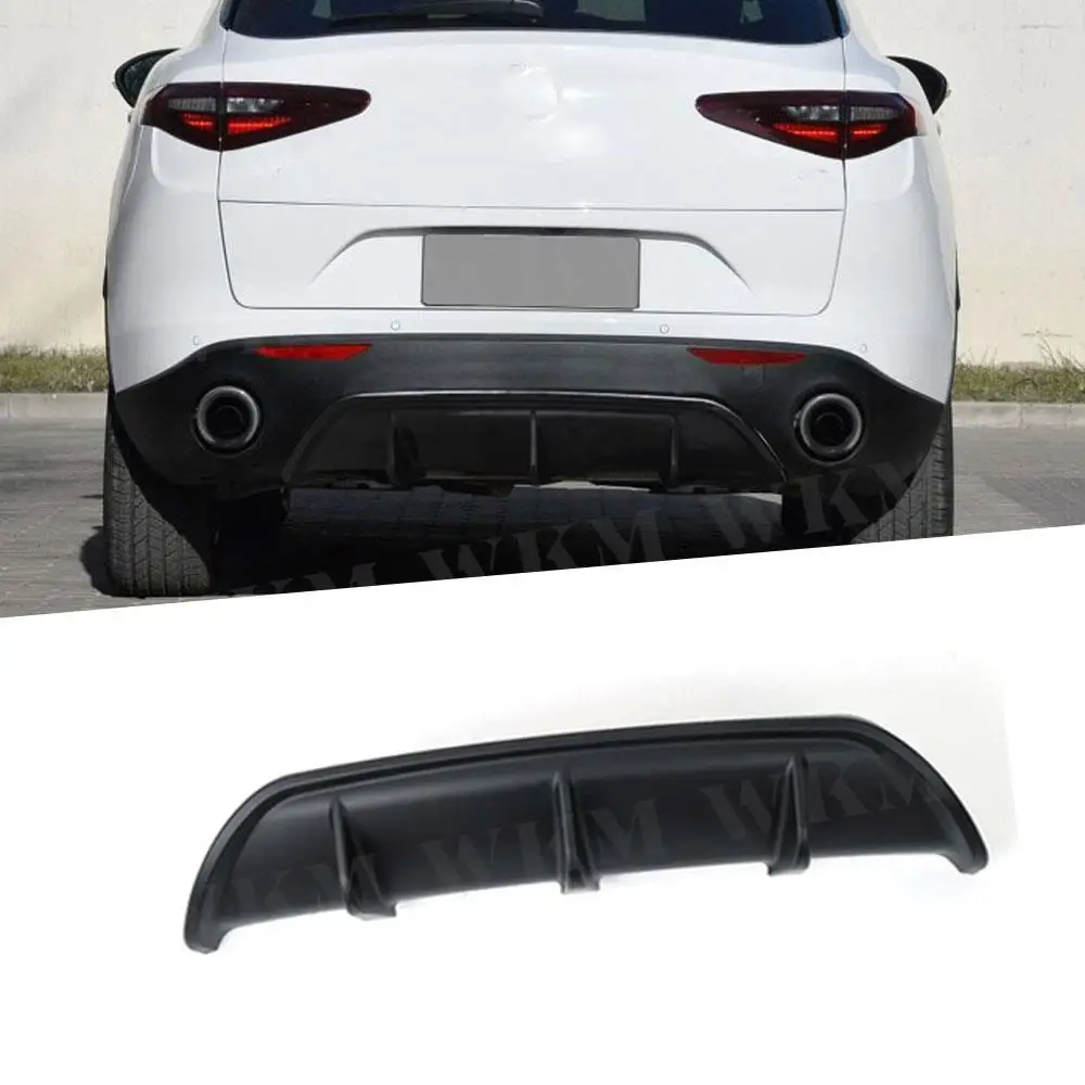 

Carbon Fiber Rear Lip Diffuser Trim For Alfa Romeo Stelvio 2017 2018 2019 Fins Shark A Style Bumper Cover Car Styling ABS