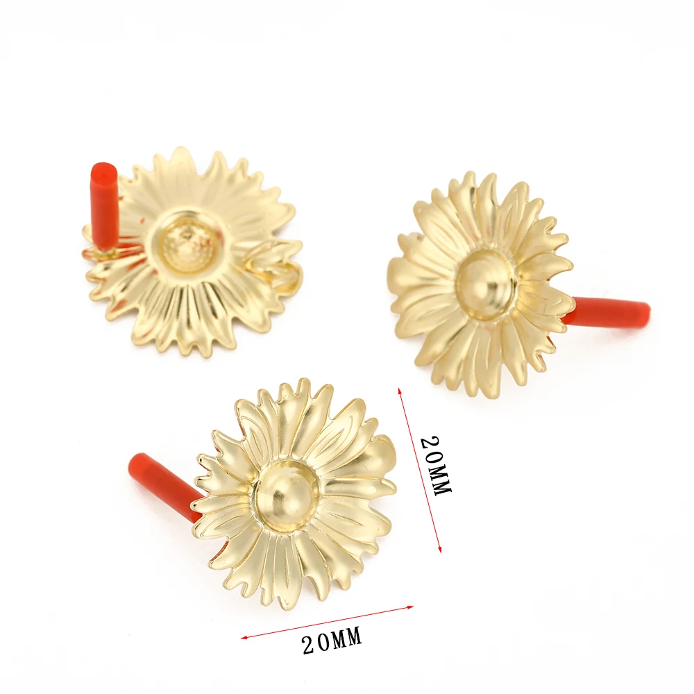 

20pcs Sunflower Earrings Connector Matt Golden Color Earring Settings Earrings Base for DIY Jewelry Making Accessories Earrings