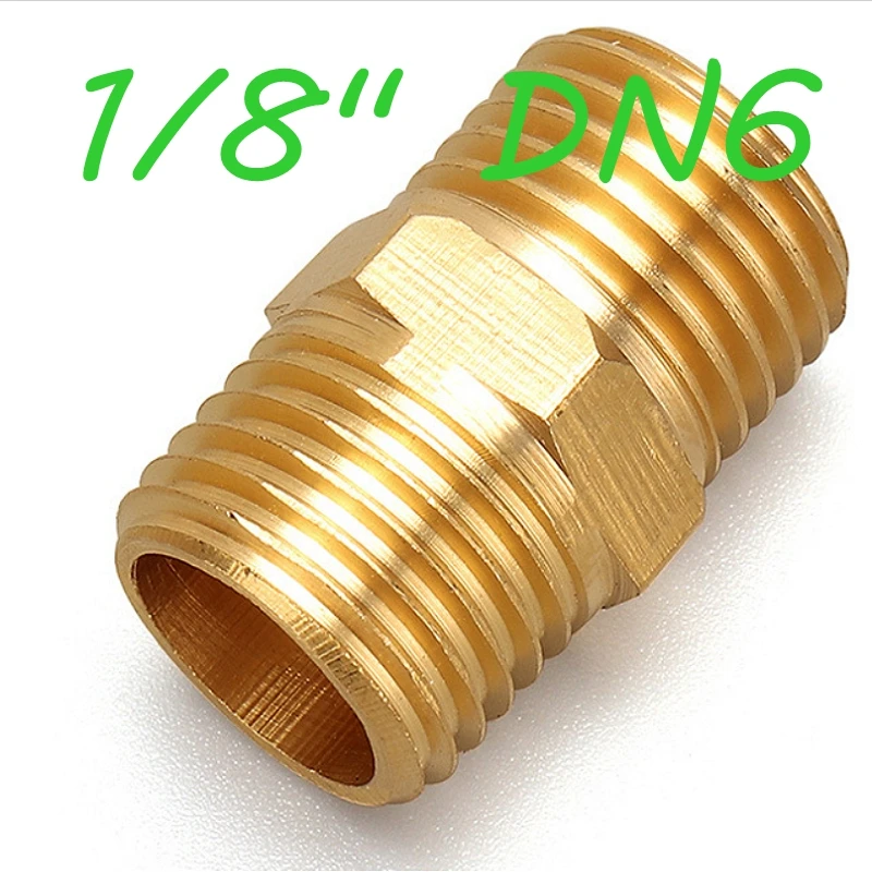 

1/8" Hex Nipples, Brass Pipe Fitting，Double-Headed Equal-Diameter Male Threaded Joints, Hexagonal Joint Hose Extender,5 pieces