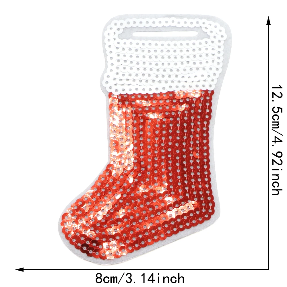 3 Teil/los Weihnachten Stil Pailletten Stickerei Patch Patch Eisen Auf Patches Für Kleidung thermoadhäsive Patches Auf Kleidung Jacke Abzeichen – Detail 8