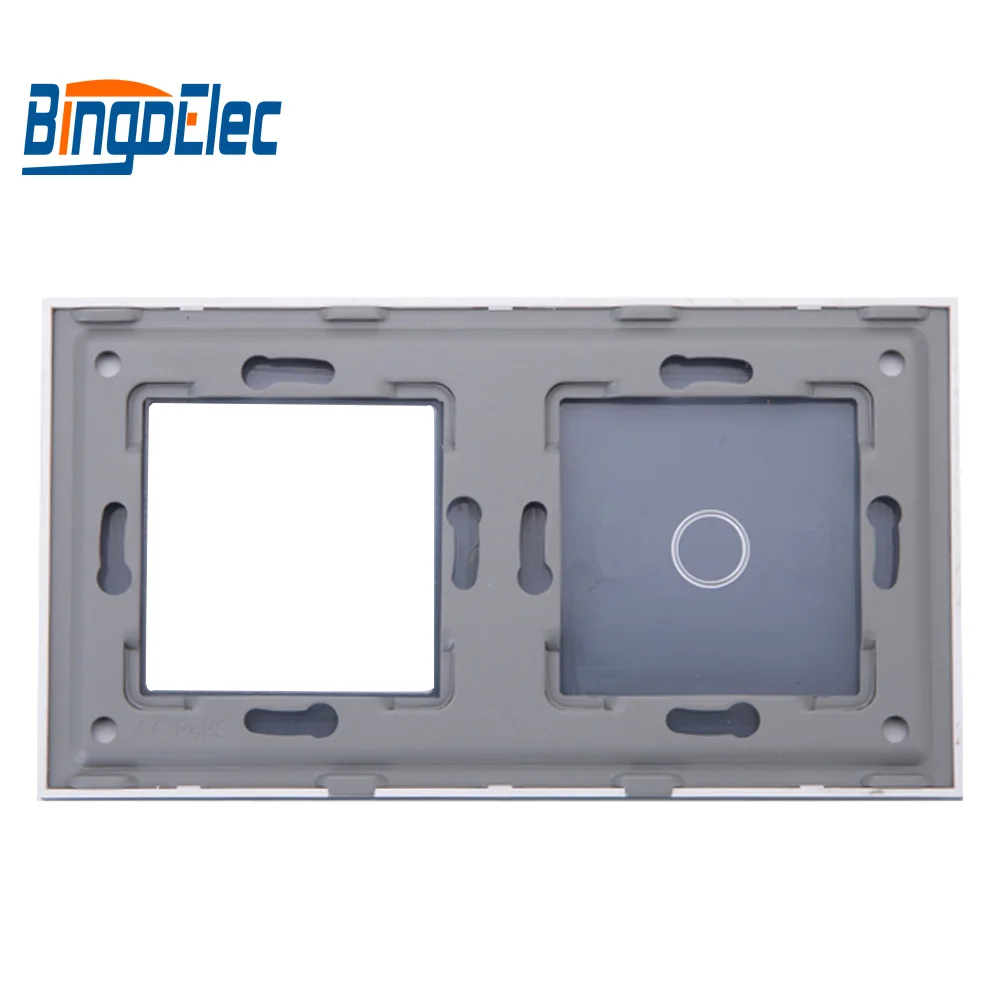 Bingoelec Toughened Glass Panel And Socket Frame Three Color Panel 86*157mm tempered glass frame