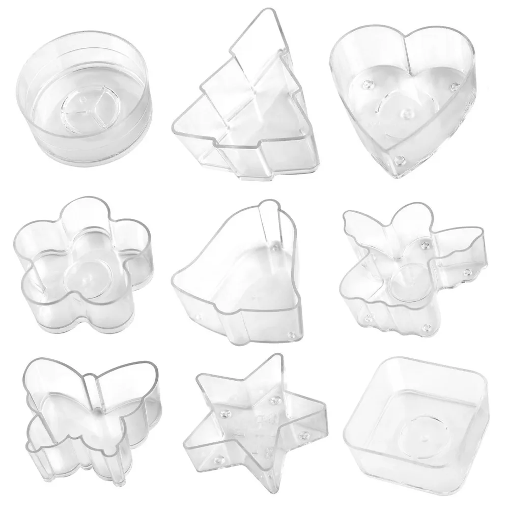5Pcs/Pack DIY Candle Making Mold Heart Shaped Small Candle Love PC Box Plastic Flame Retardant Wax Box Acrylic Tea Wax Mould