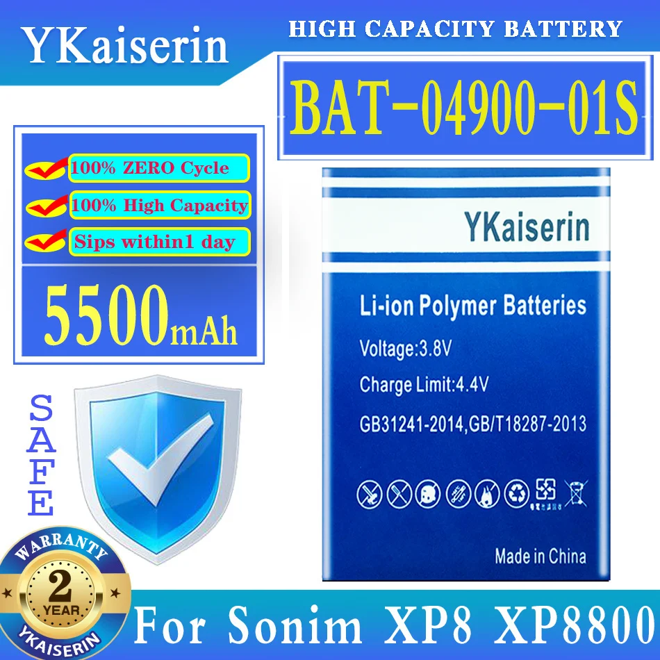 Ykaiserin 5500Mah Batteria Di Ricambio Bat-04900-01S Per Sonim Xp8 Xp8800