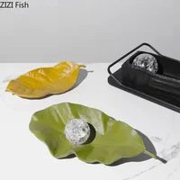 Multicolour Leaves Shape Tray Jewelry Stand Earrings Hanging Board Necklace Decorative Tray Dressing Table Jewelry Display Plate 1