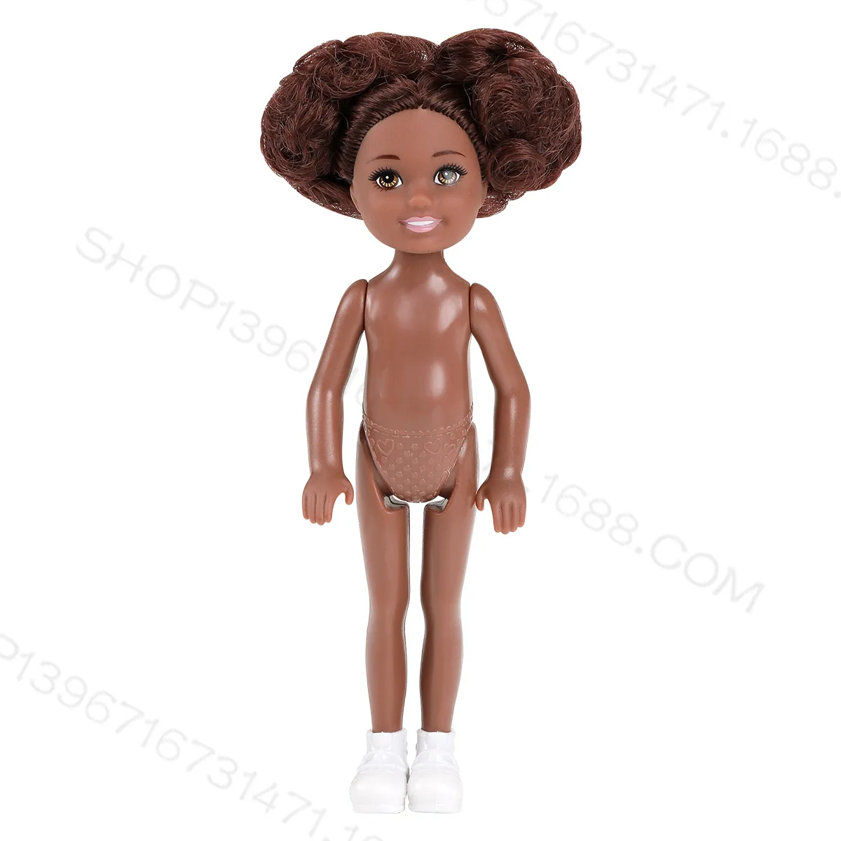 12cm 5-inch Little Boy Dark Ordinary Skin Naked Body Mini Kelly Black Male Doll Reborn Bjd 1/12 Toys for Girls Blonde Black Hair 5