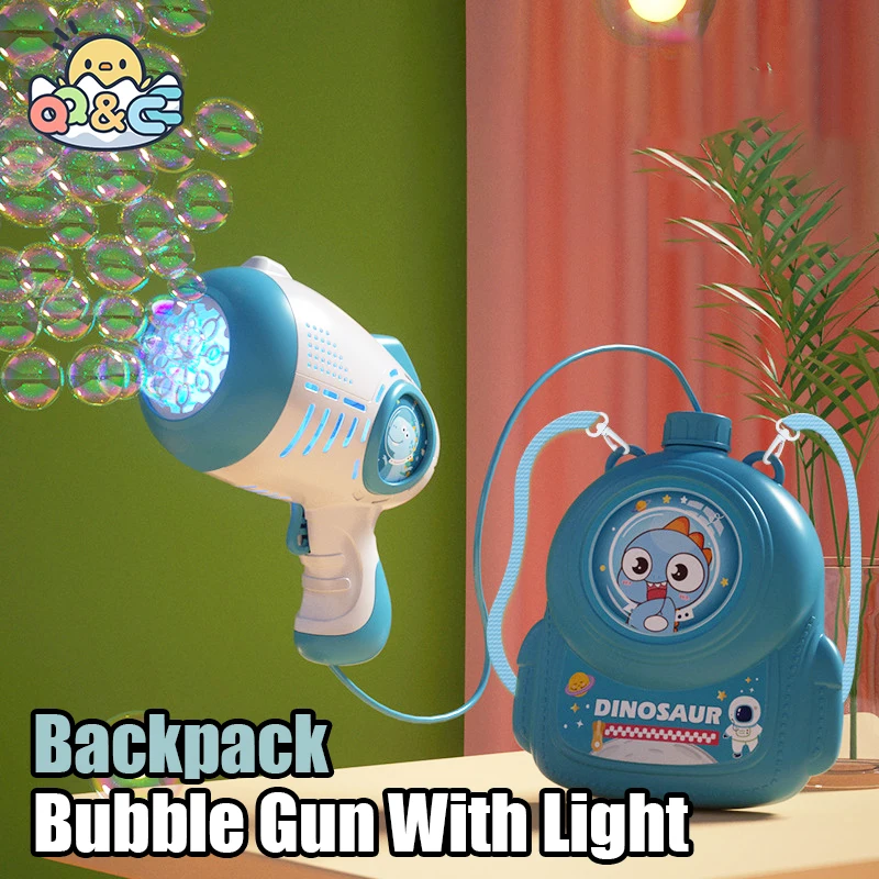 

Bubble Gun Rocket Children's Dinosaur Backpack Bubbles Machine Fully Automatic Handheld Soap Blower Pomperos Outdoor Toy Gifts