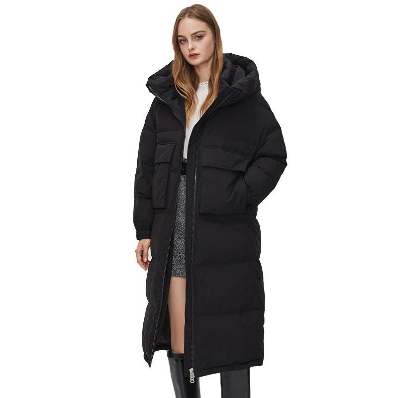 

Women Down Coats for Winter 2022 Doudoune Femme Puffer Down Jacket Clothes Long Parkas Warm Female Overcoats Hooded Black White