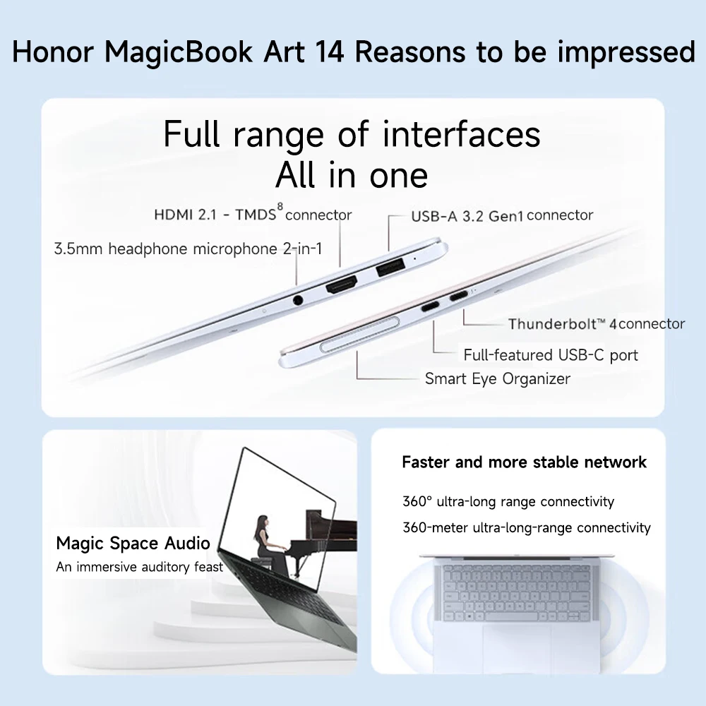 Honor Laptop MagicBook Art 14 2024 Model 14.6-inch OLED Touchscreen Ultra5 /Ultra7 16GB/32GB 1TB/2TB 120 Hz 3.1K Screen Laptop 4